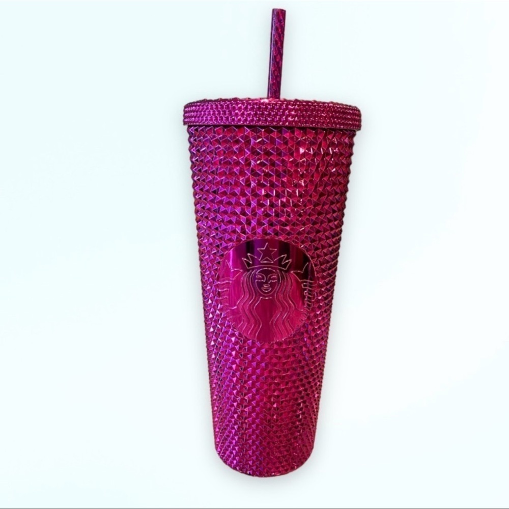 NWT STARBUCKS 2022 Sangria Bling Plastic Cold Cup SET 24oz & 16oz Limited Edit. - Picture 2 of 12